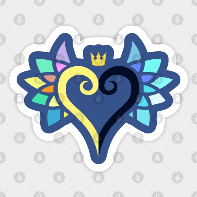 Kingdom Hearts Sora and Riku Connected Heart Sticker by The Curio Art Shop